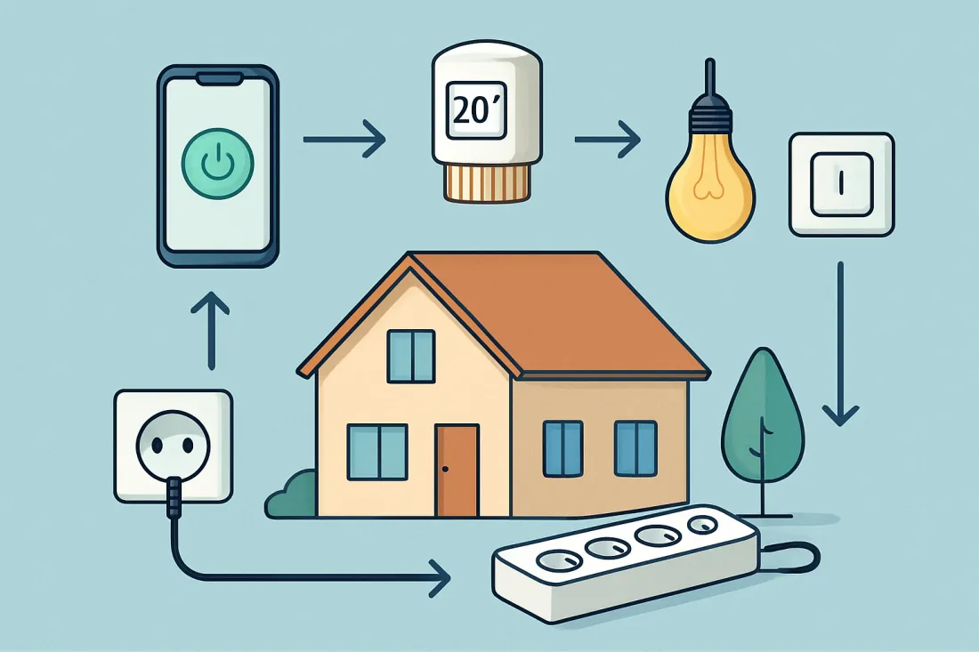 Smart home energie sparen beispiele: Schaubild der wichtigsten Elemente