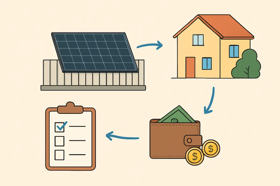 Lohnt sich eine balkon solaranlage: Schaubild der wichtigsten Elemente