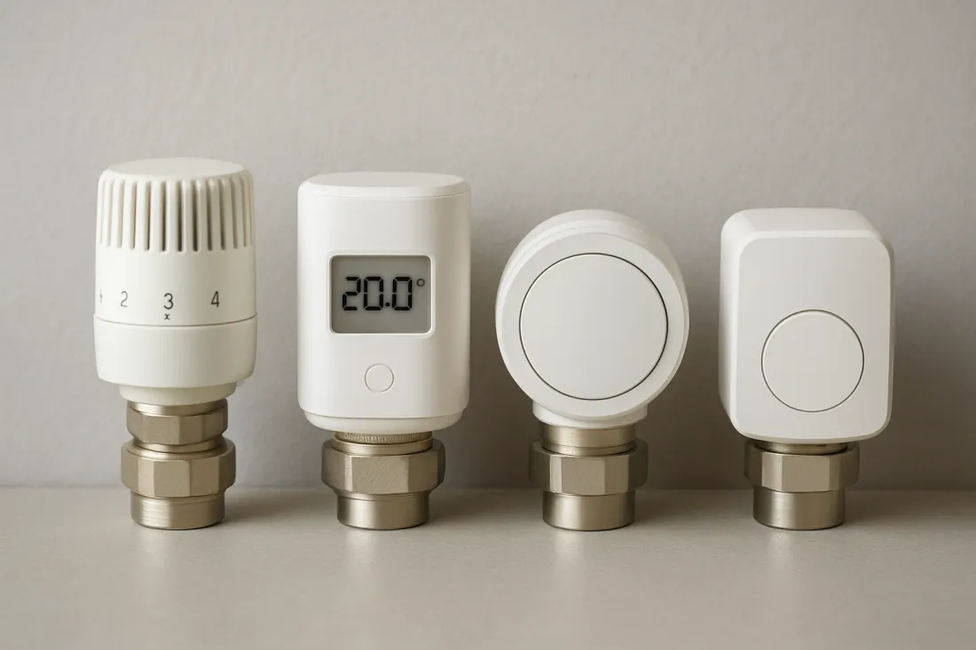 Smart home heizkörperthermostat energie sparen: visueller Vergleich der Optionen