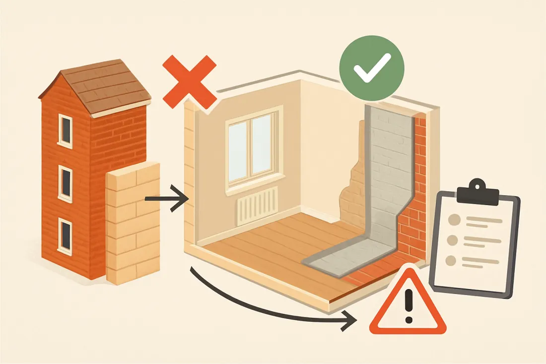 Innendämmung altbau sinnvoll: Schaubild der wichtigsten Elemente