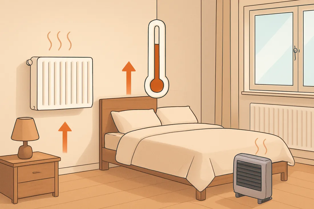 Schlafzimmer richtig heizen: visueller Vergleich der Optionen