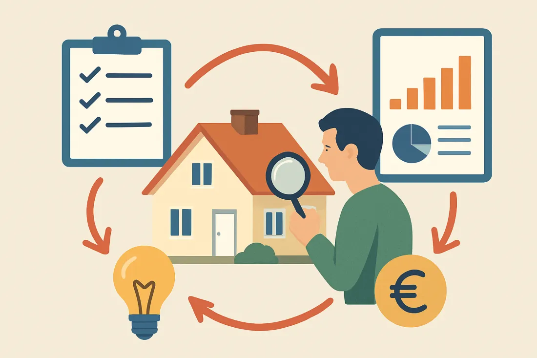 Energieberatung zu hause tipps: Schaubild der wichtigsten Elemente