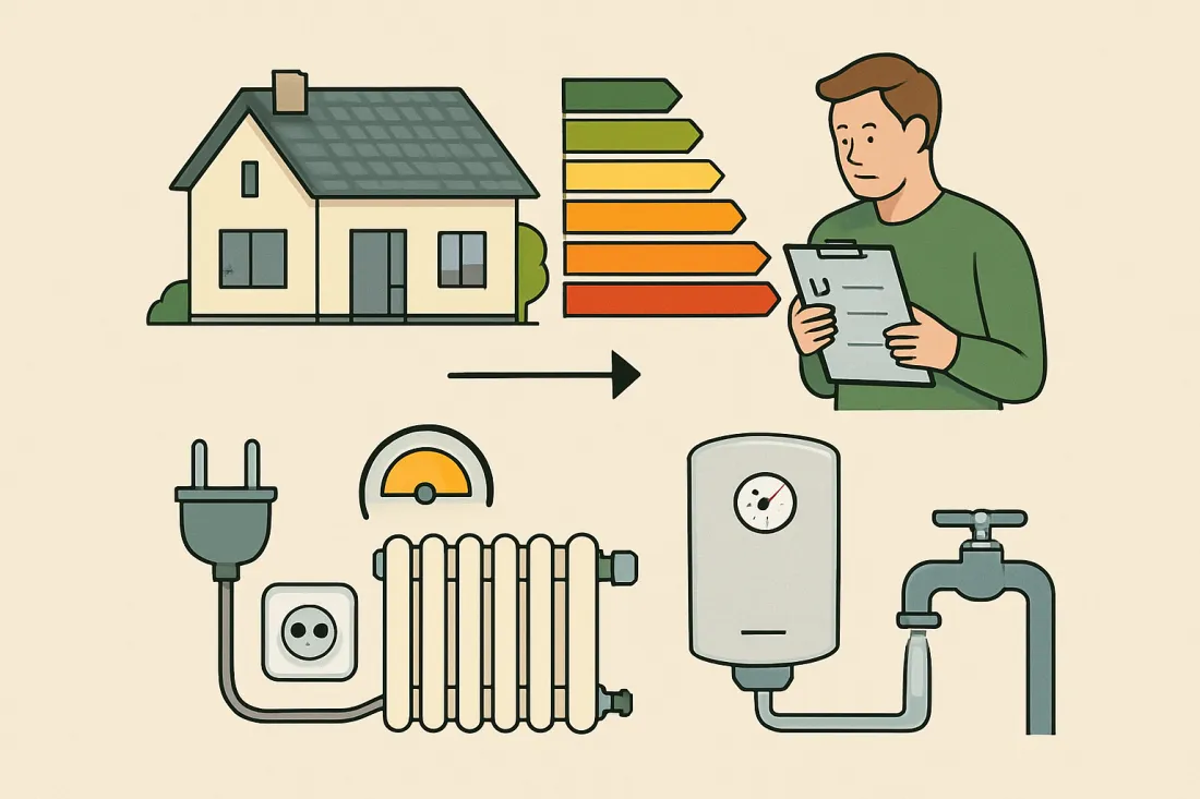 Energieberatung zuhause tipps: Schaubild der wichtigsten Elemente