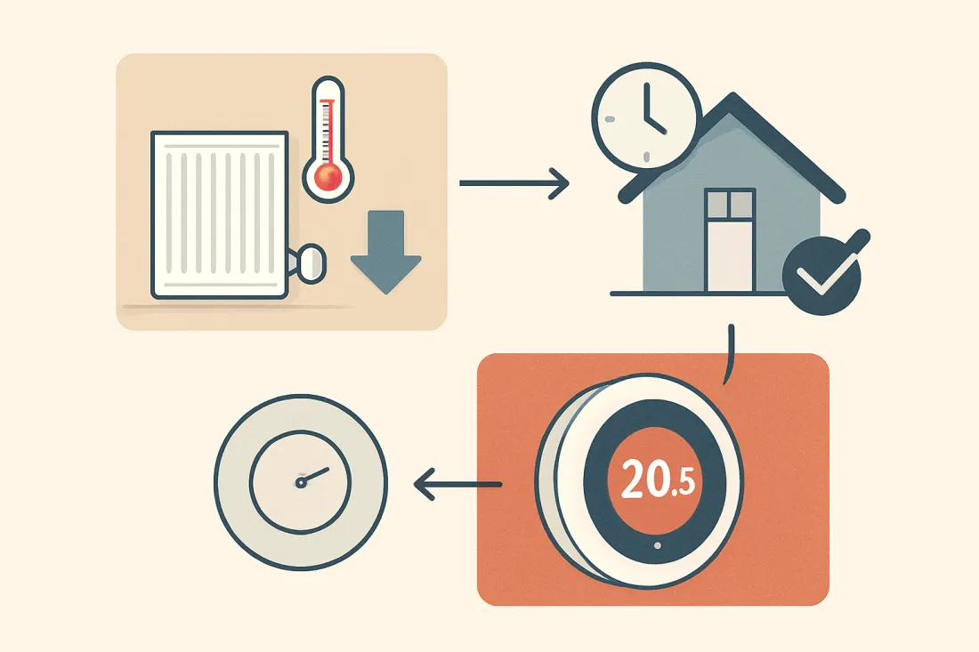 Heizkosten senken mit thermostat: Schaubild der wichtigsten Elemente