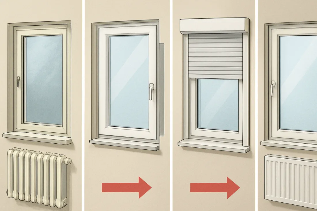 Alte fenster energetisch sanieren: visueller Vergleich der Optionen