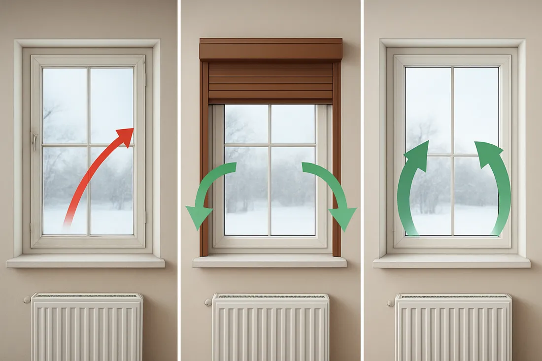 Wärmeverlust durch alte fenster reduzieren: visueller Vergleich der Optionen