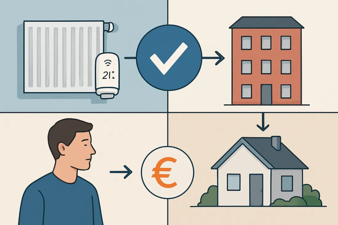 Smart Home Heizkörperthermostat sinnvoll: Schaubild der wichtigsten Elemente
