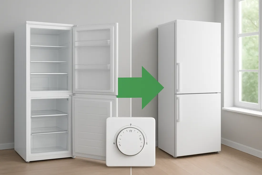 Kühlschrank stromverbrauch senken: visueller Vergleich der Optionen