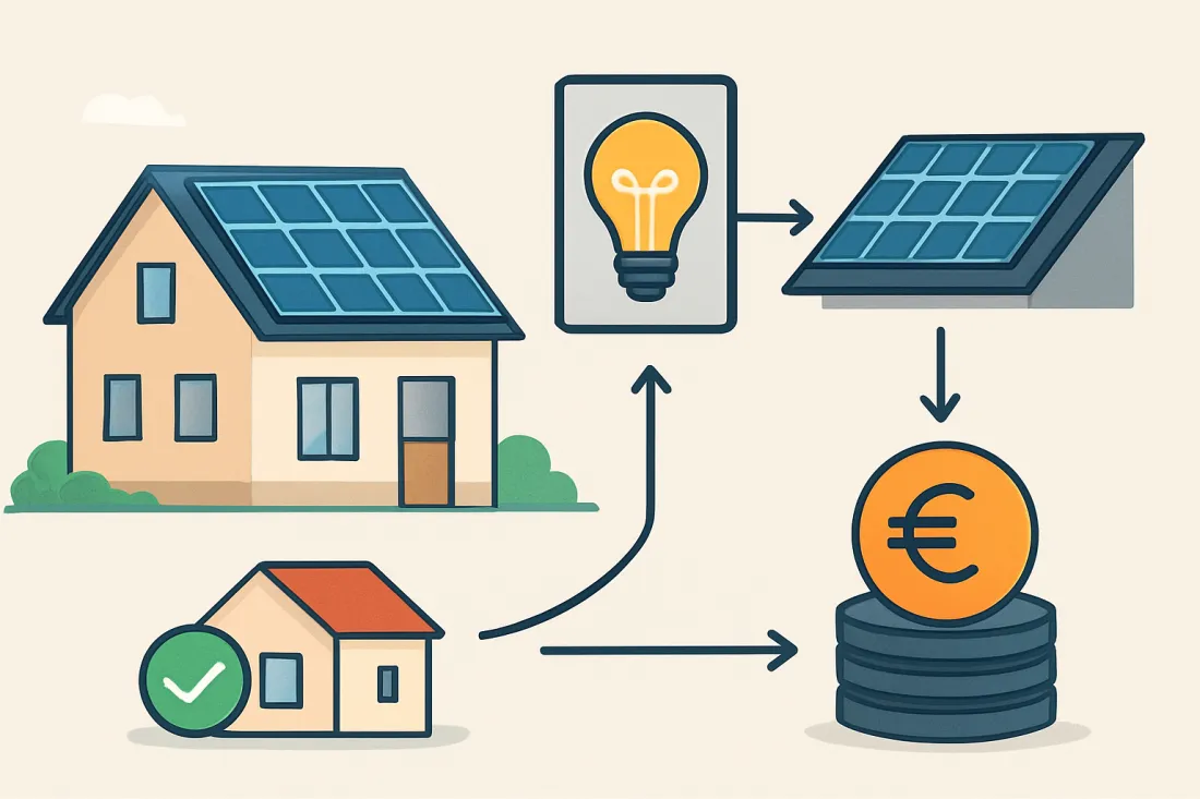 Lohnt sich eine solaranlage auf dem dach: Schaubild der wichtigsten Elemente