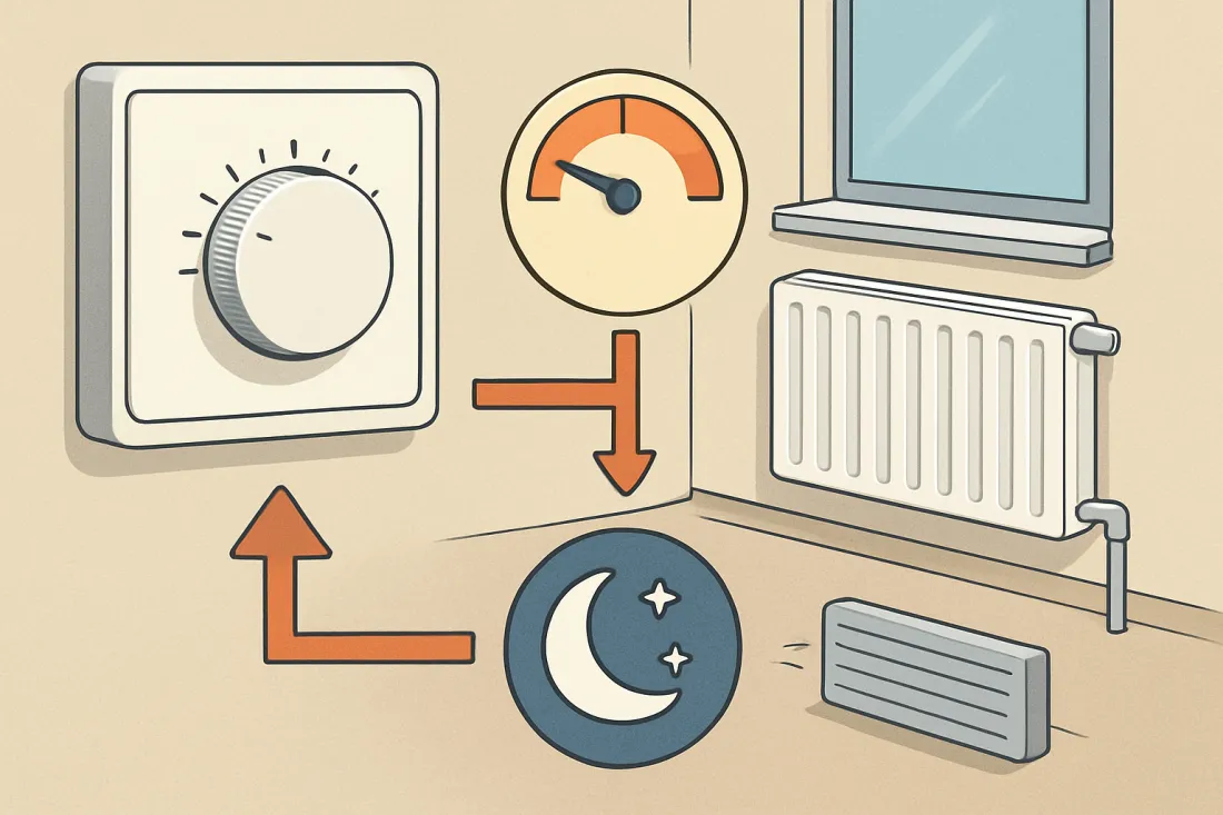 Heizung richtig einstellen wohnung: Schaubild der wichtigsten Elemente