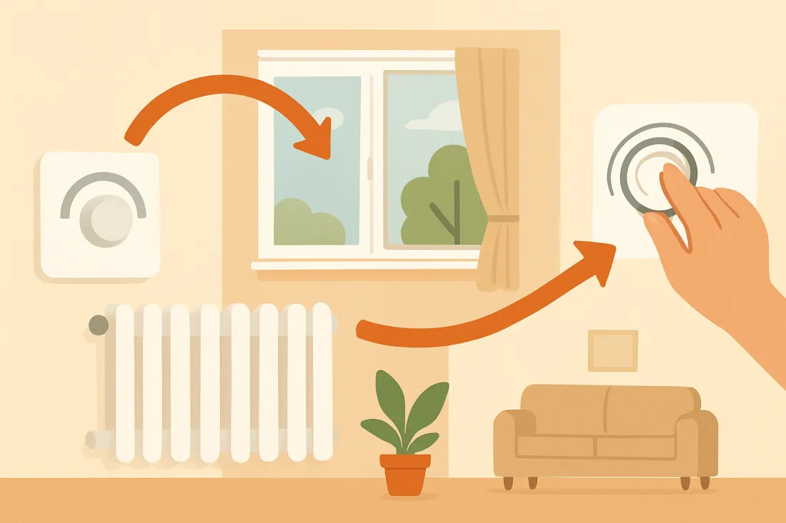 Richtig heizen wohnung energie sparen: Schaubild der wichtigsten Elemente