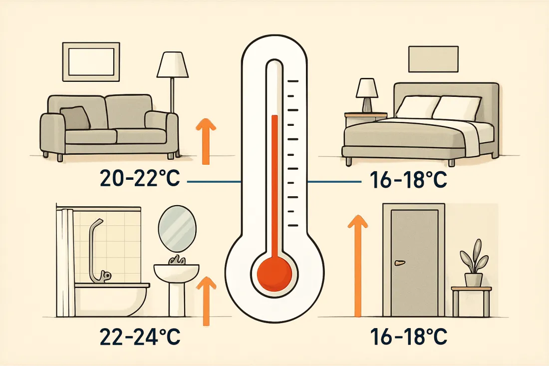 Welche raumtemperatur ist optimal: Schaubild der wichtigsten Elemente