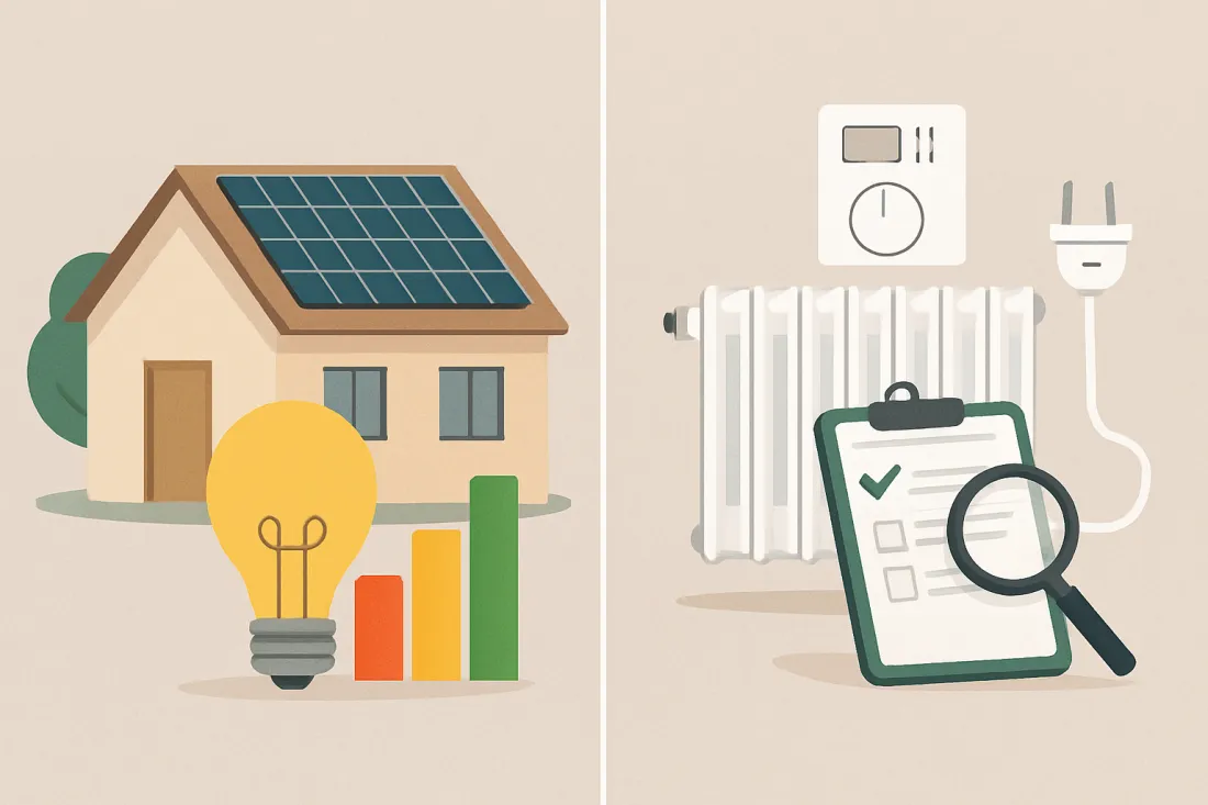 Energieberatung für mieter: visueller Vergleich der Optionen