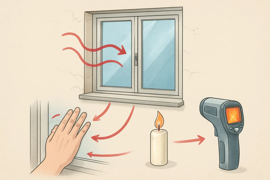 Wärmeverlust fenster altbau erkennen: Schaubild der wichtigsten Elemente