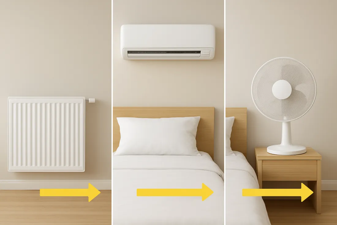 Optimale temperatur im schlafzimmer zum heizen: visueller Vergleich der Optionen